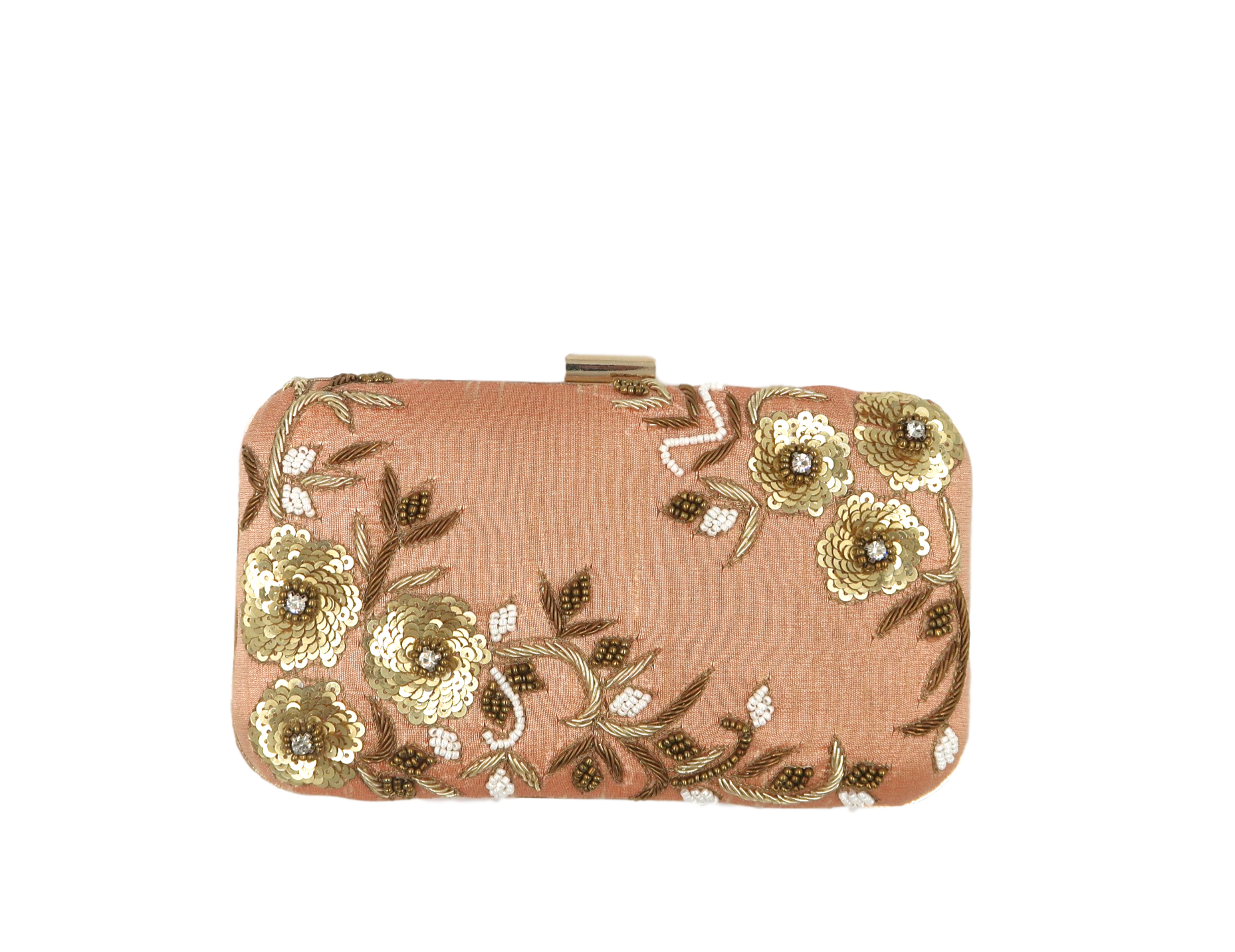 EMBROIDERED CLUTCH PALE PINK