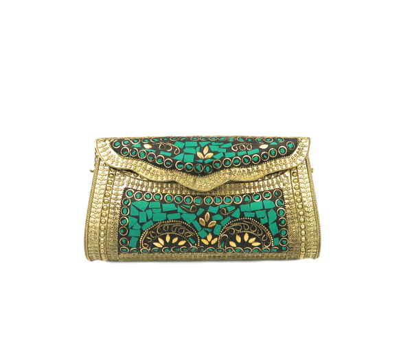 MOSAIC CLUTCH EMERALD