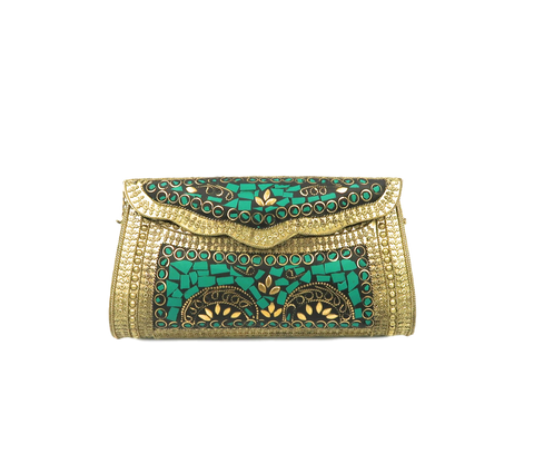 MOSAIC CLUTCH EMERALD