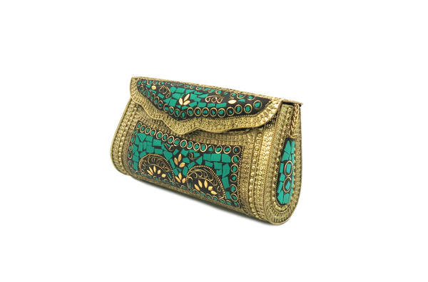 MOSAIC CLUTCH EMERALD