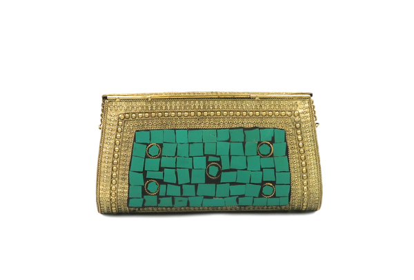 MOSAIC CLUTCH EMERALD