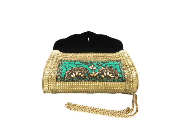 MOSAIC CLUTCH EMERALD