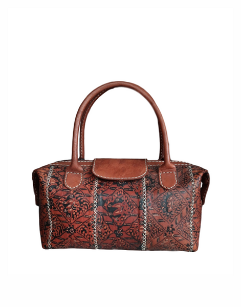 LEATHER BATIK TOTE