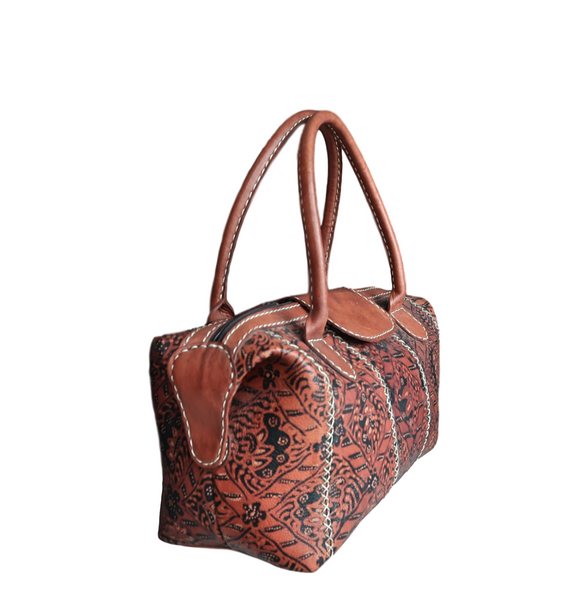 LEATHER BATIK TOTE